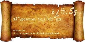 Ágoston Szilárd névjegykártya